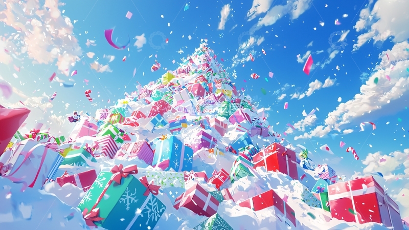 高清大图下载【趣麦麦图】梦幻圣诞礼物堆