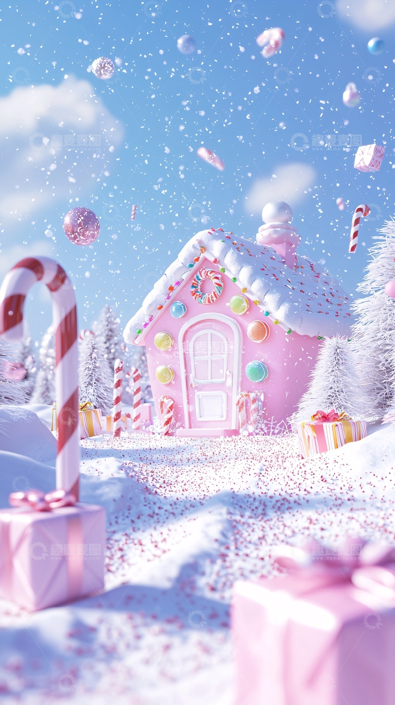 高清大图下载【趣麦麦图】粉色糖果屋