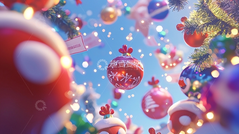 高清大图下载【趣麦麦图】圣诞节彩球