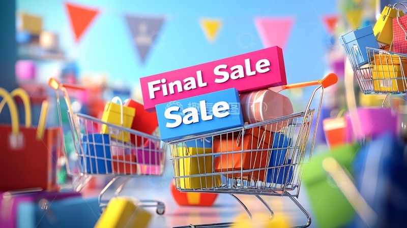 高清大图下载【趣麦麦图】促销购物卡通