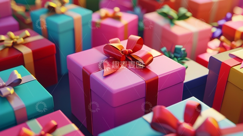 高清大图下载【趣麦麦图】彩色礼盒堆叠