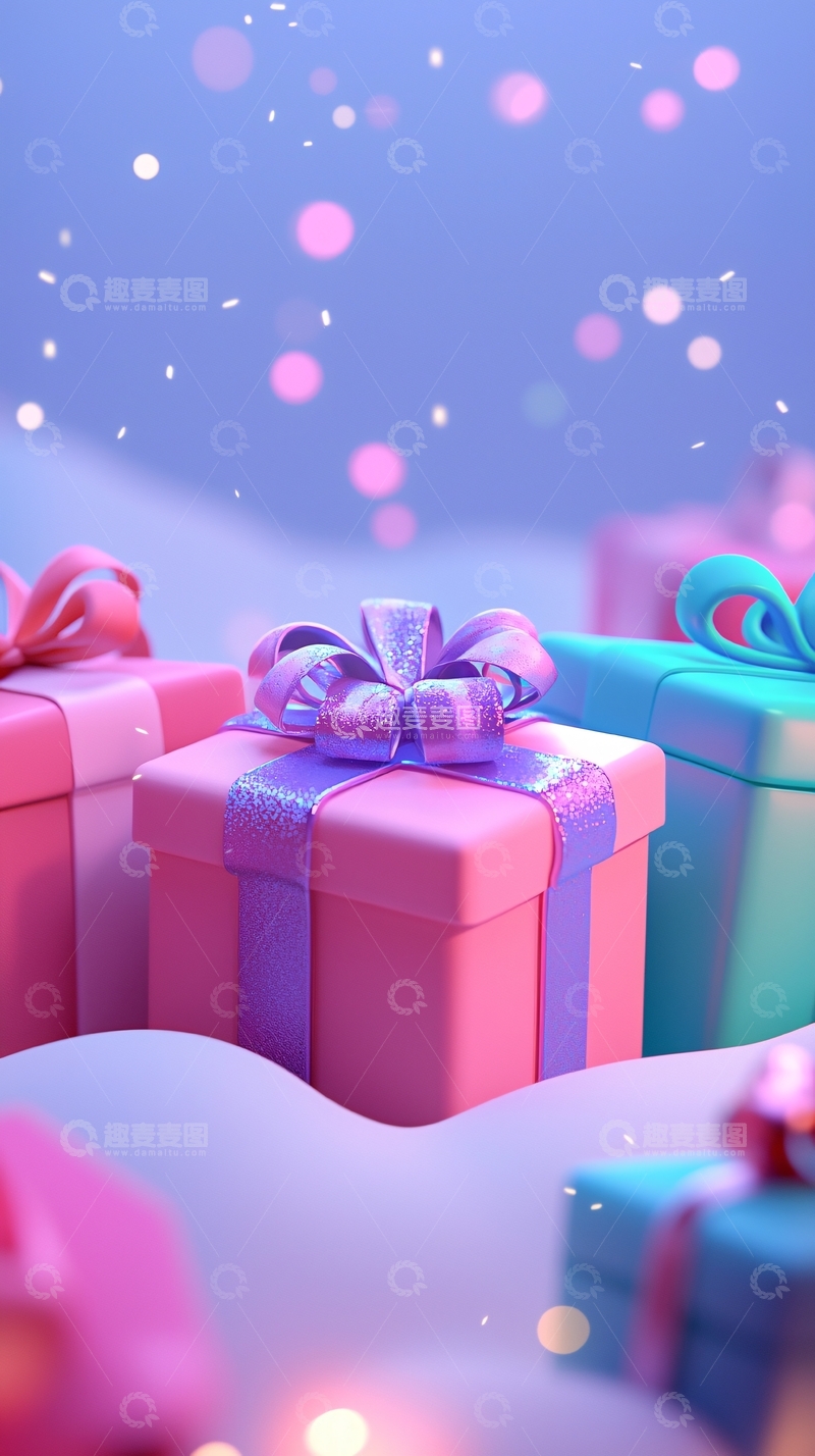 高清大图下载【趣麦麦图】粉色礼物盒