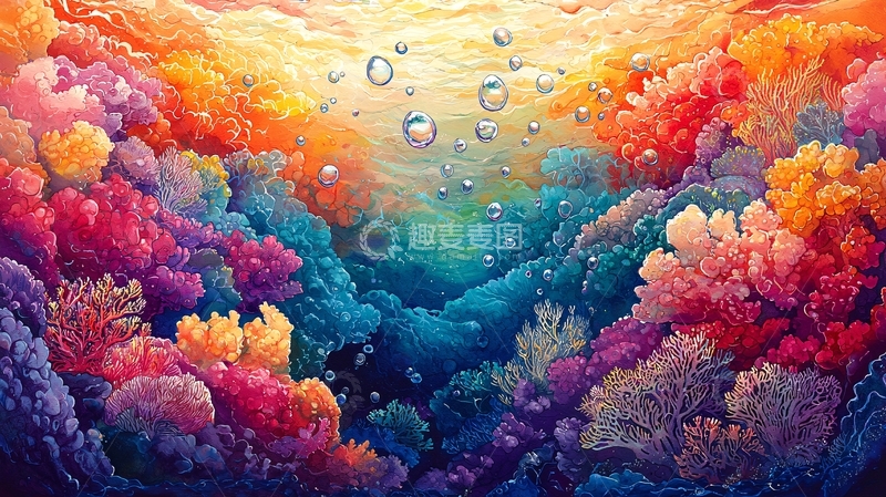 高清大图下载【趣麦麦图】绚丽多彩的海底世界