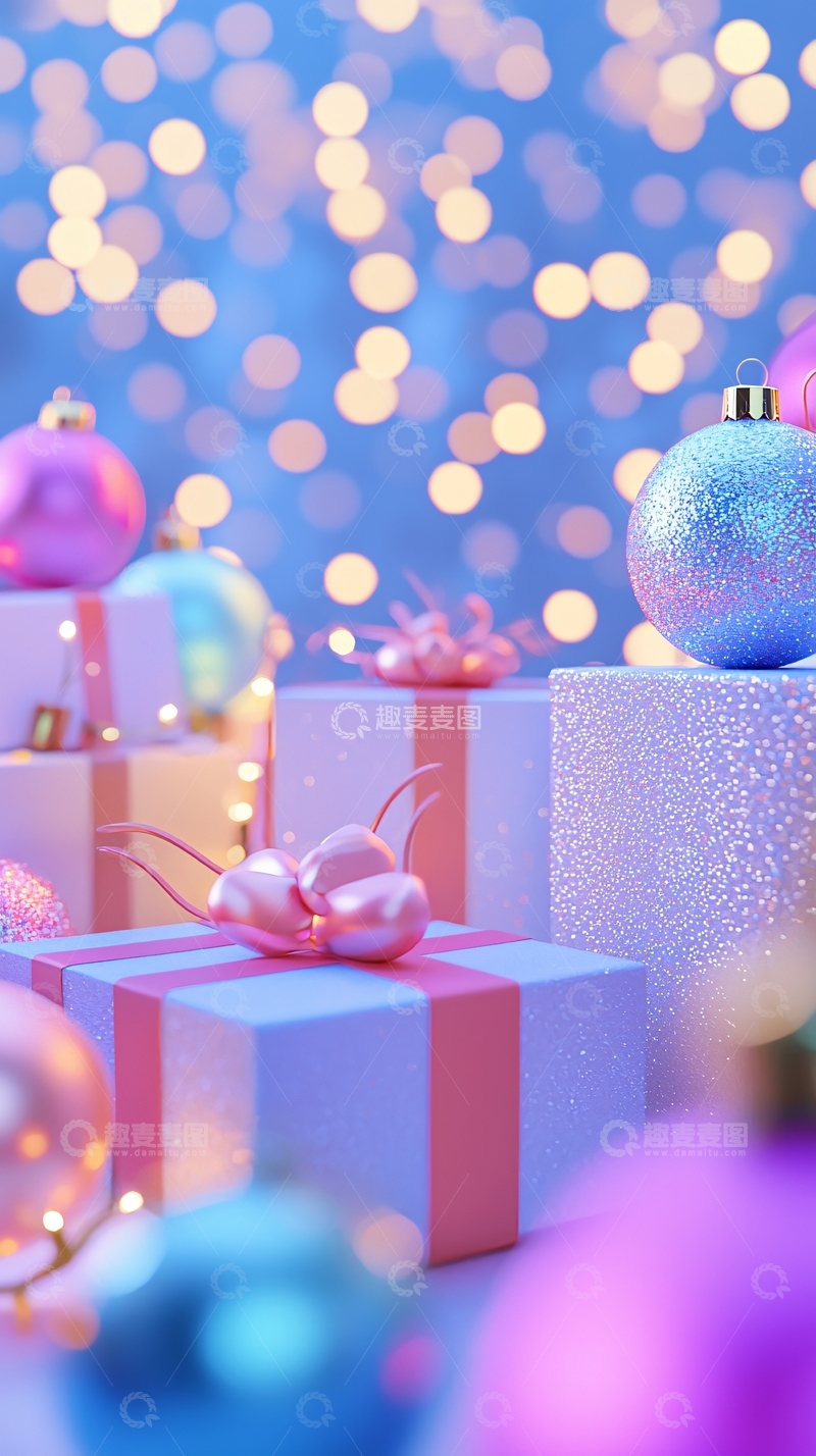 高清大图下载【趣麦麦图】粉色系圣诞礼物