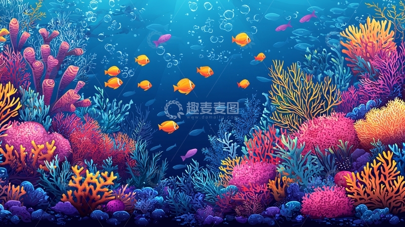 高清大图下载【趣麦麦图】色彩鲜艳的海底世界