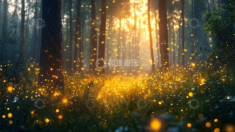 高清大图下载【趣麦麦图】阳光穿透森林