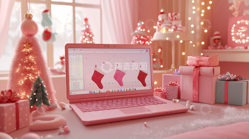 高清大图下载【趣麦麦图】粉色圣诞节氛围