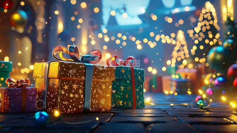 高清大图下载【趣麦麦图】圣诞节礼物
