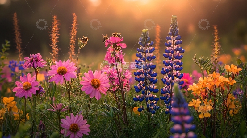 高清大图下载【趣麦麦图】鲜花盛开的田野