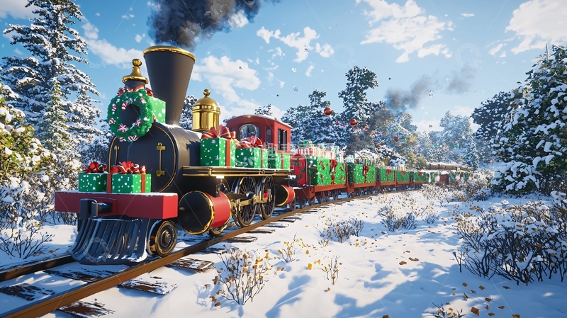 高清大图下载【趣麦麦图】圣诞火车