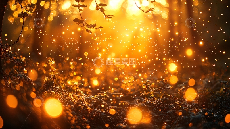 高清大图下载【趣麦麦图】梦幻森林光斑背景
