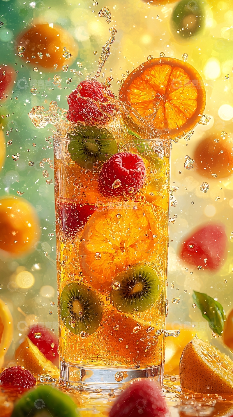 高清大图下载【趣麦麦图】水果气泡饮品高清图