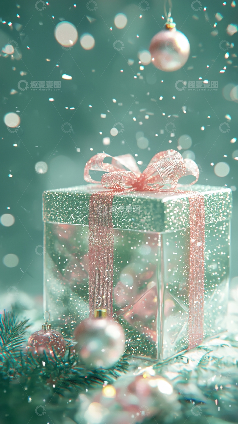 高清大图下载【趣麦麦图】透明礼物盒