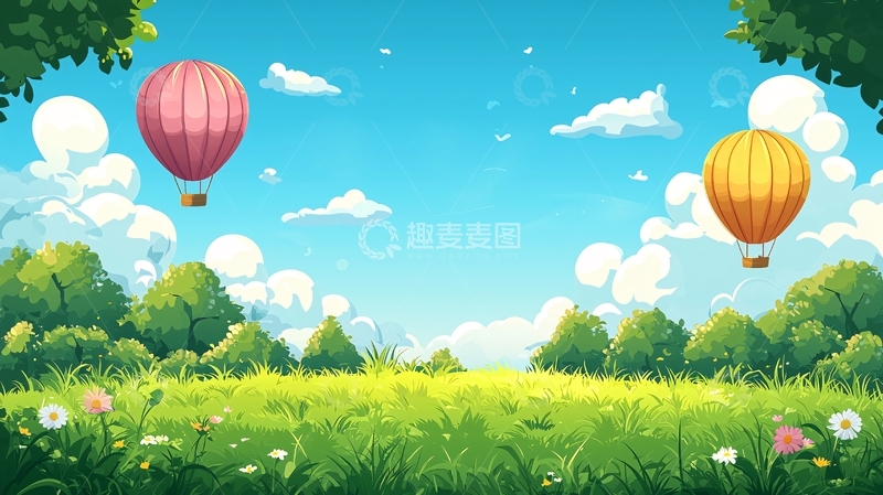 高清大图下载【趣麦麦图】卡通田园风光