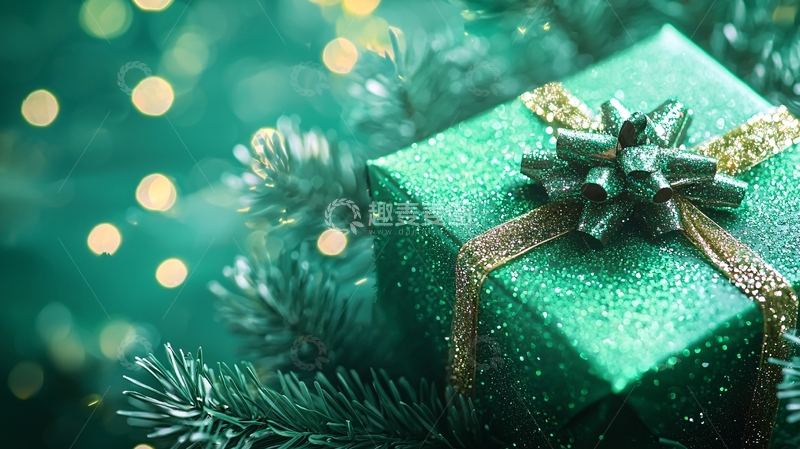 高清大图下载【趣麦麦图】绿松石色圣诞礼物