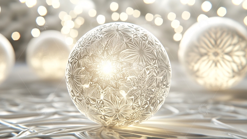 高清大图下载【趣麦麦图】闪亮水晶圣诞球