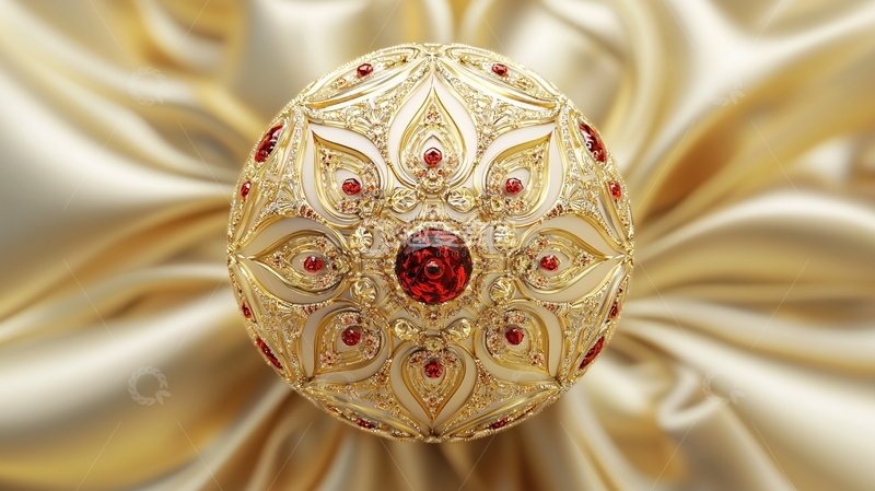 高清大图下载【趣麦麦图】金色红宝石饰品
