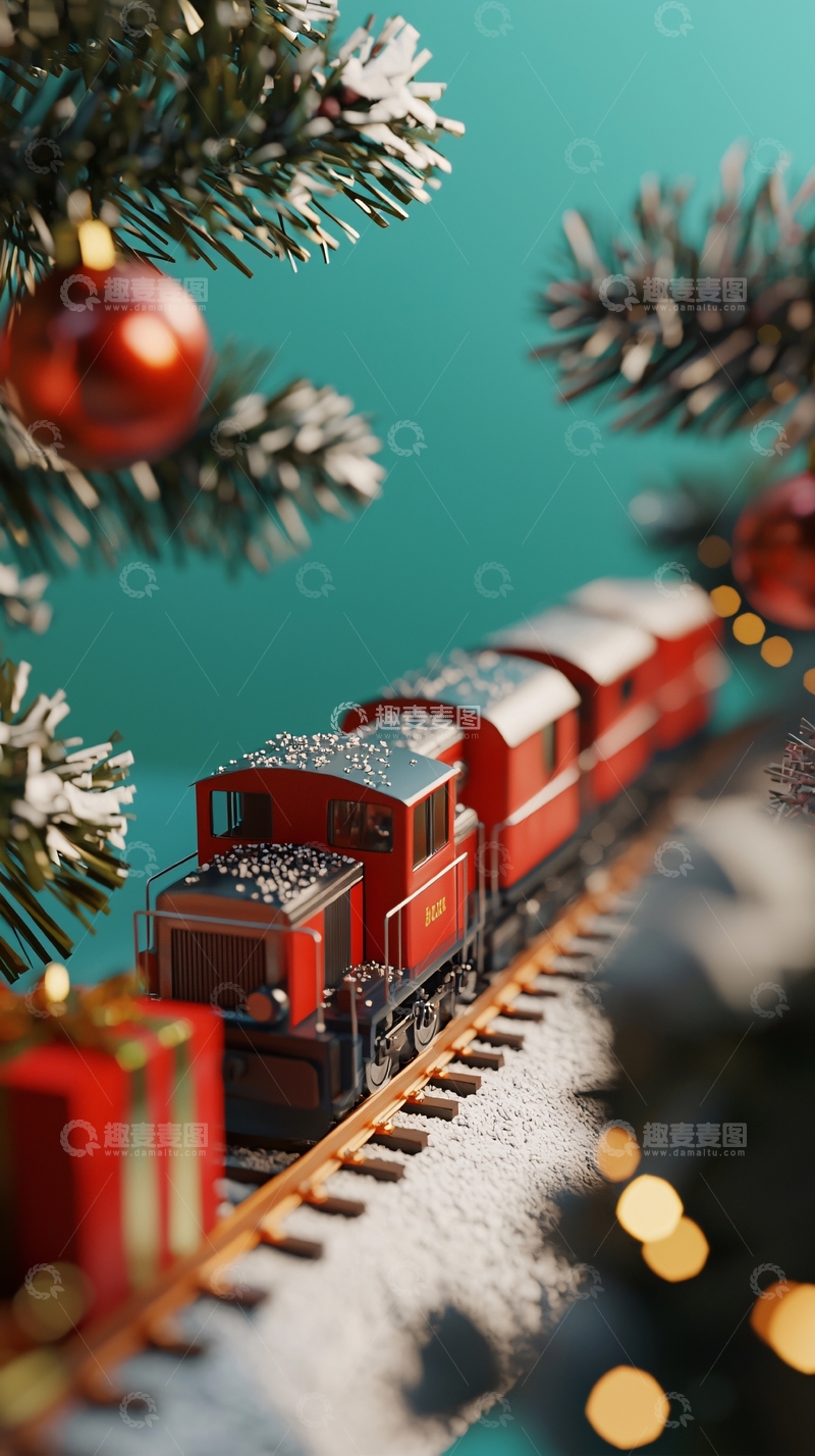 高清大图下载【趣麦麦图】圣诞火车
