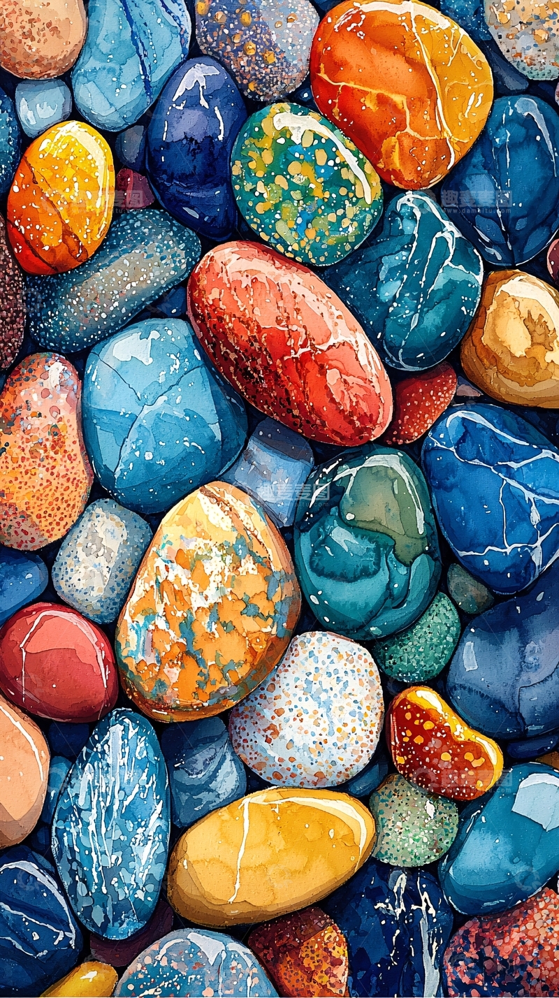 高清大图下载【趣麦麦图】色彩斑斓的鹅卵石堆