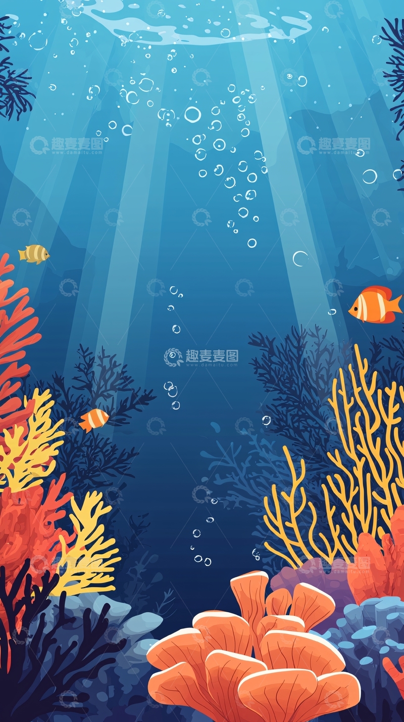 高清大图下载【趣麦麦图】卡通海底世界