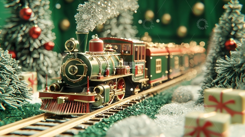 高清大图下载【趣麦麦图】圣诞火车模型
