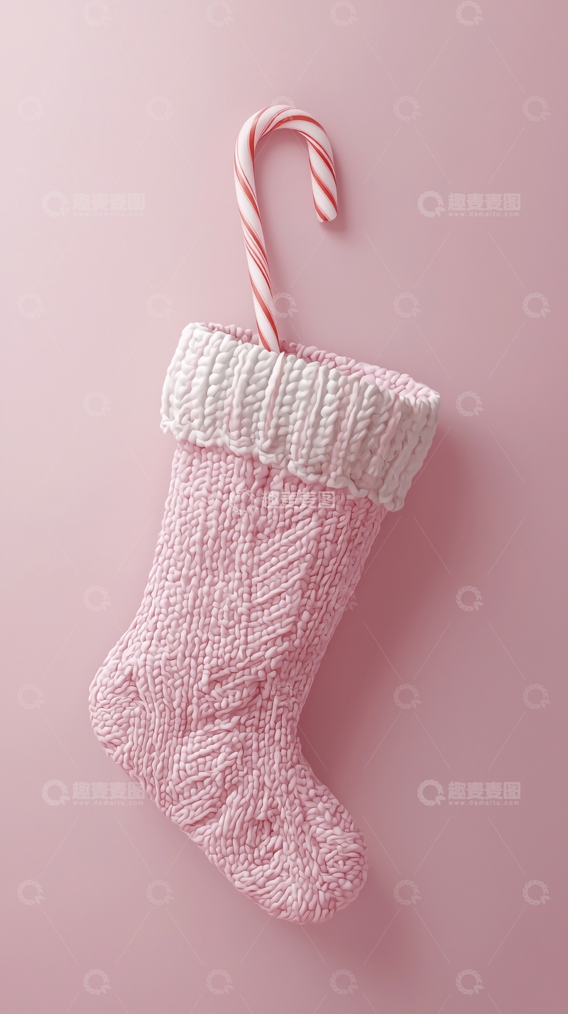 高清大图下载【趣麦麦图】粉色圣诞袜