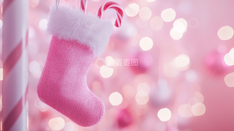 高清大图下载【趣麦麦图】粉色圣诞袜