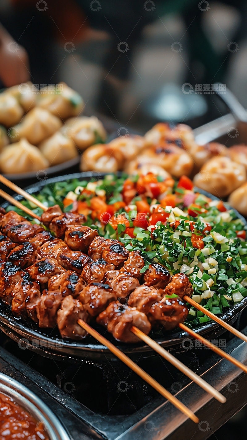 高清大图下载【趣麦麦图】烤肉串美食静物