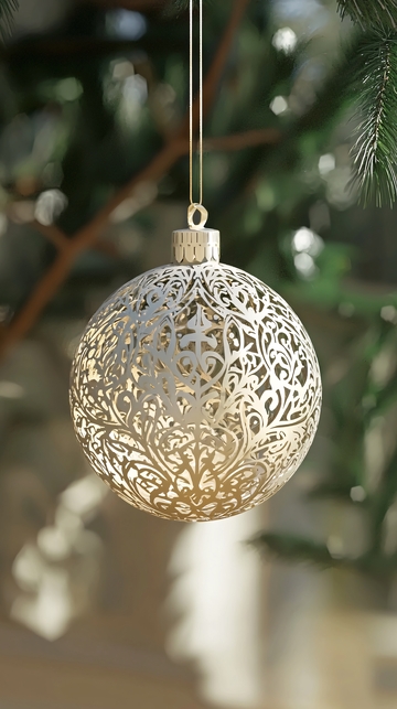 镂空金属圣诞球