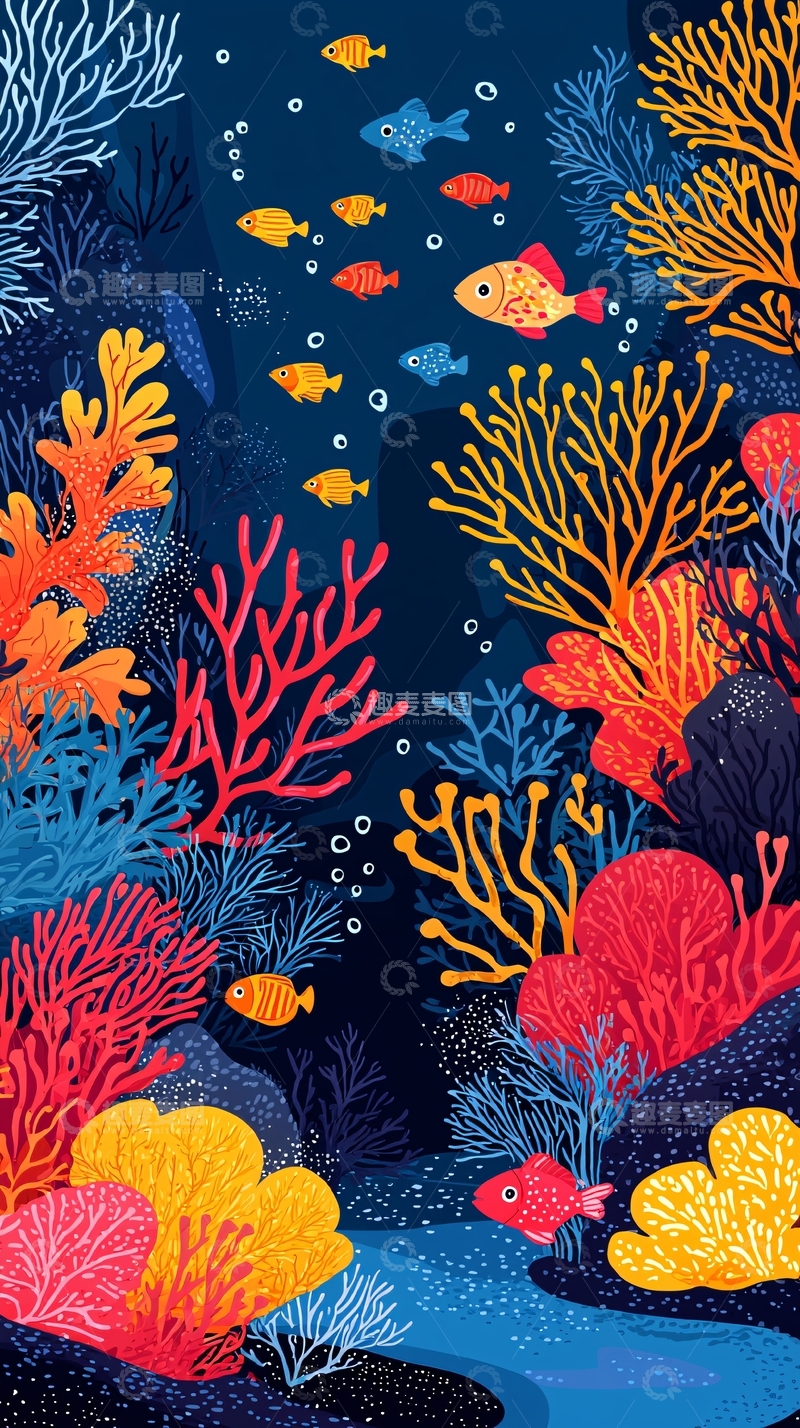 高清大图下载【趣麦麦图】色彩鲜艳的热带海洋生物