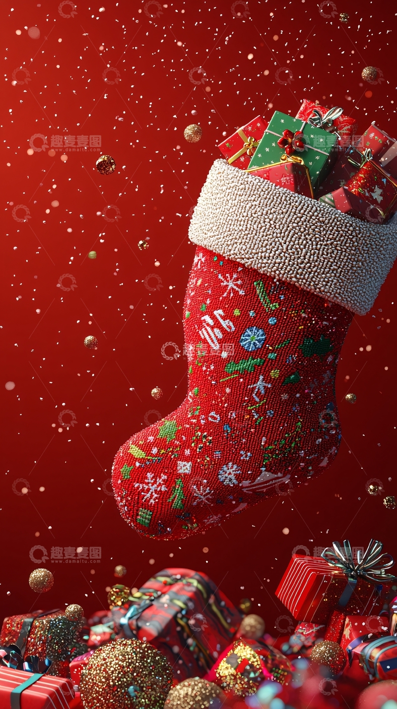 高清大图下载【趣麦麦图】圣诞袜