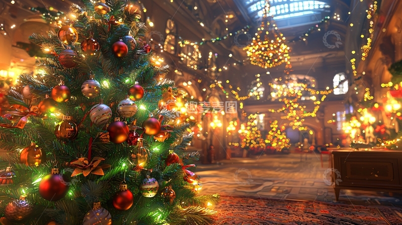 高清大图下载【趣麦麦图】华丽圣诞树