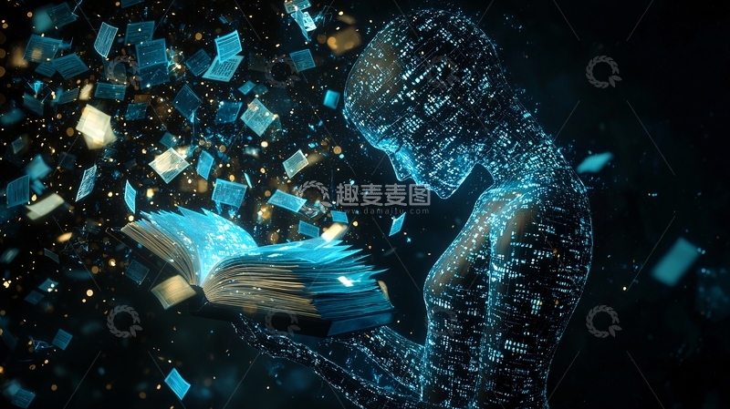 高清大图下载【趣麦麦图】书籍幻化人形阅读场景