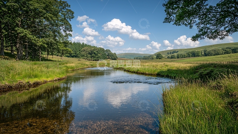 高清大图下载【趣麦麦图】平静河流