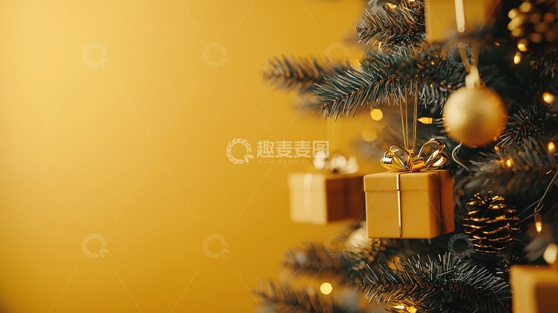 高清大图下载【趣麦麦图】金色圣诞树