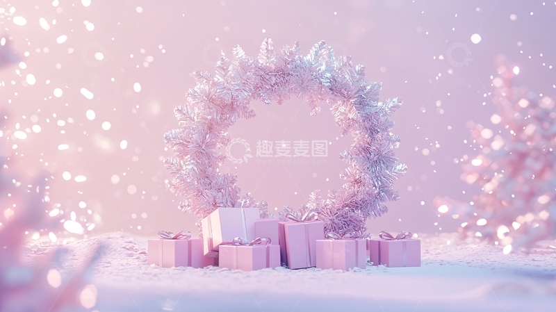 高清大图下载【趣麦麦图】粉色圣诞氛围