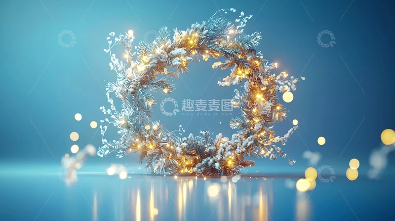 高清大图下载【趣麦麦图】冬日梦幻花环