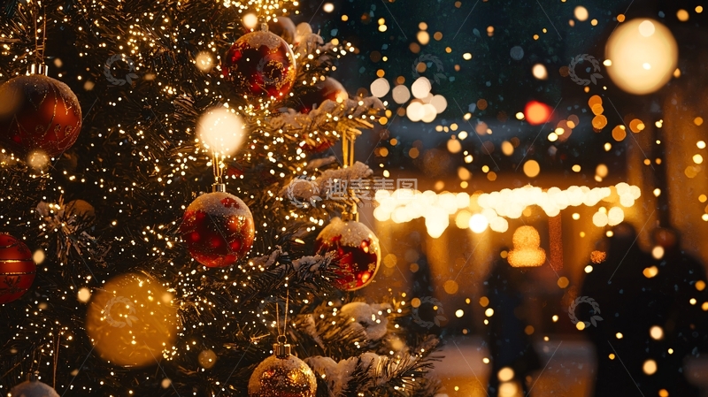高清大图下载【趣麦麦图】圣诞节夜景1