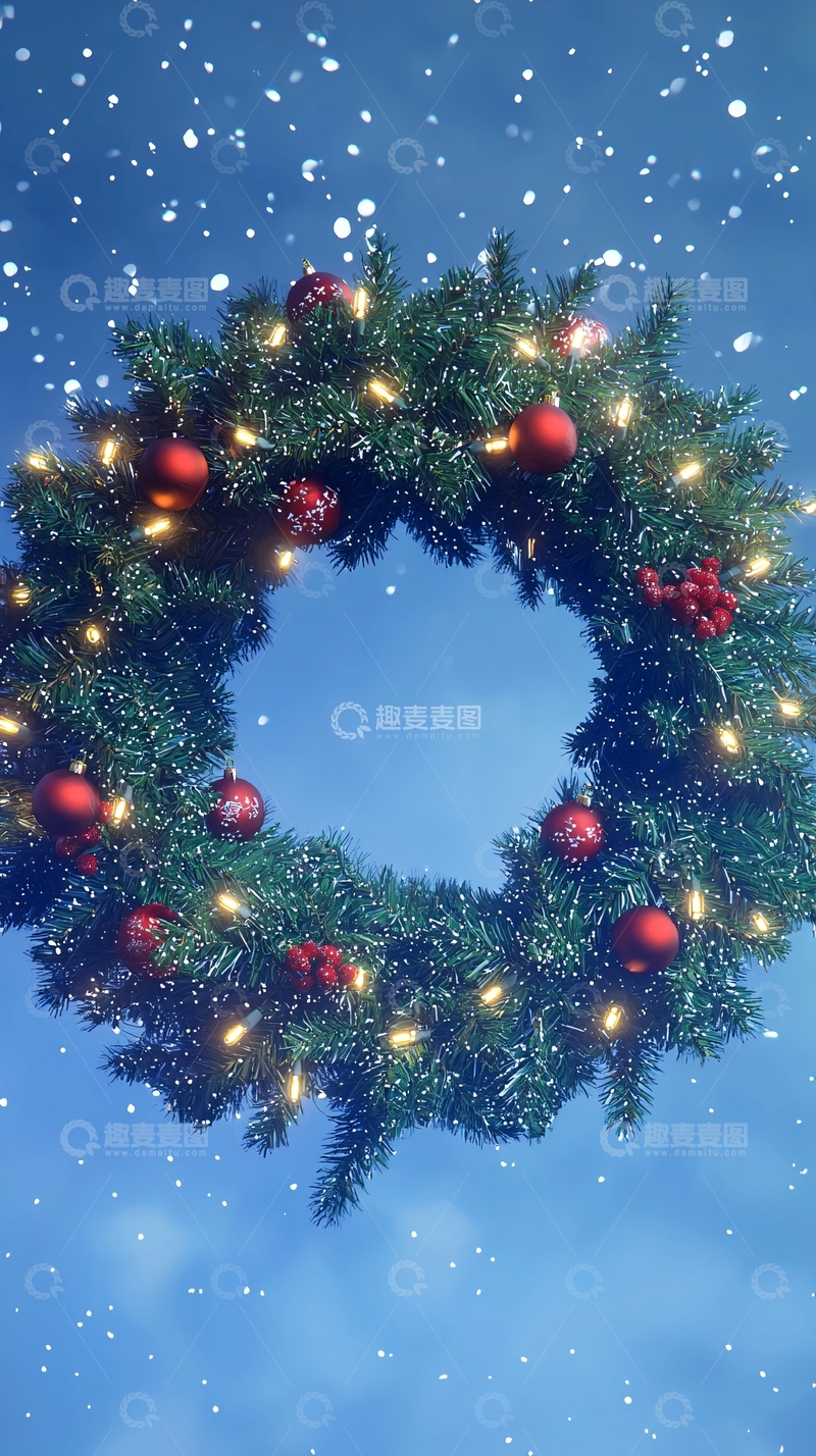 高清大图下载【趣麦麦图】圣诞花环