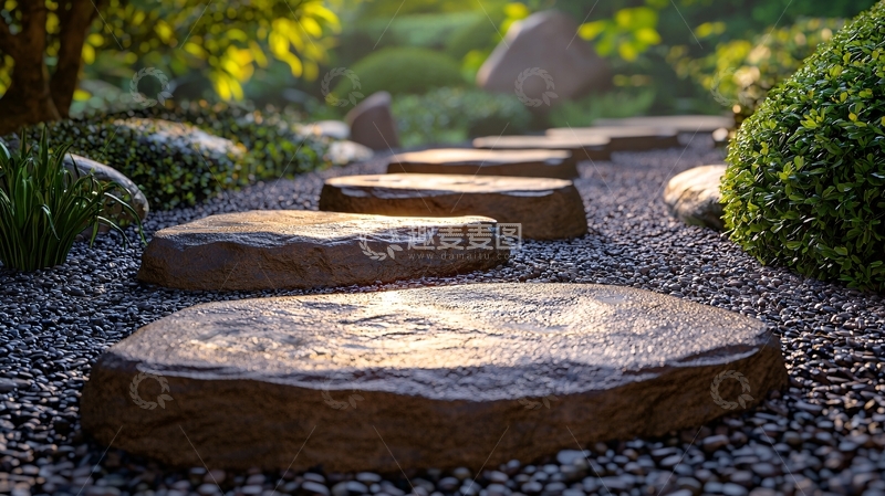 高清大图下载【趣麦麦图】花园石板路