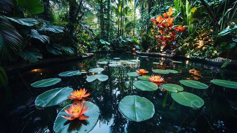 高清大图下载【趣麦麦图】热带雨林中的池塘