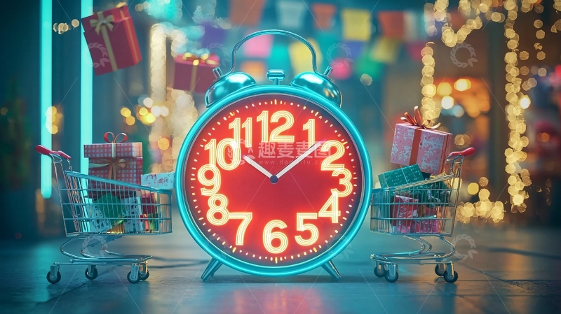 高清大图下载【趣麦麦图】圣诞节购物季