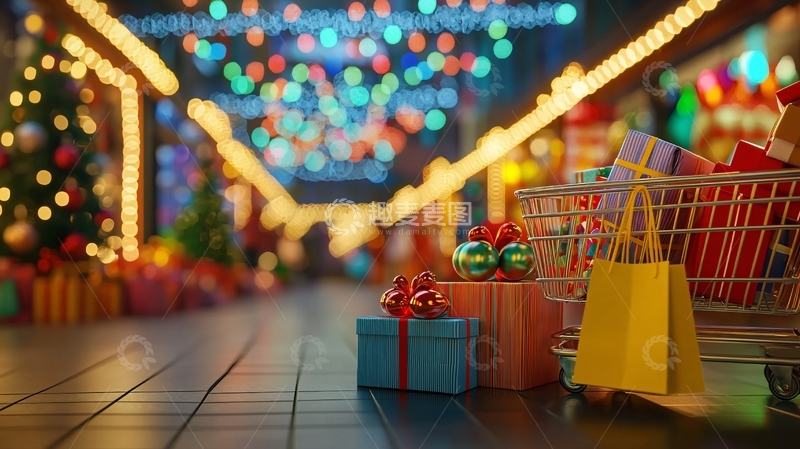 高清大图下载【趣麦麦图】圣诞节购物季
