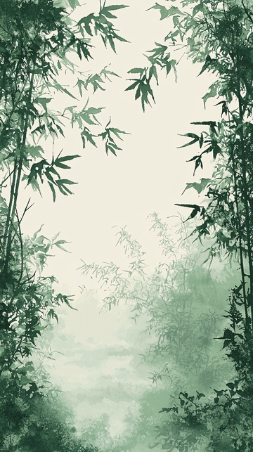 竹林水墨画意境空灵