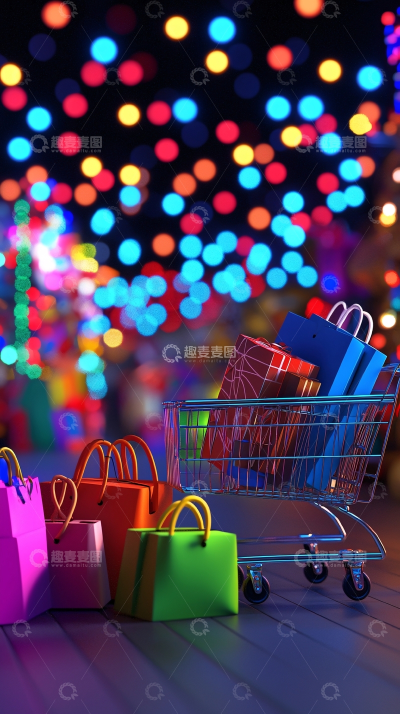高清大图下载【趣麦麦图】购物季灯光