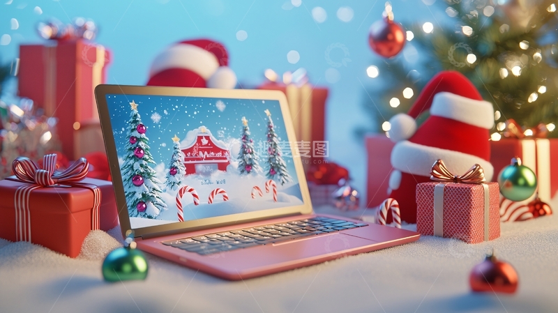 高清大图下载【趣麦麦图】圣诞节电脑