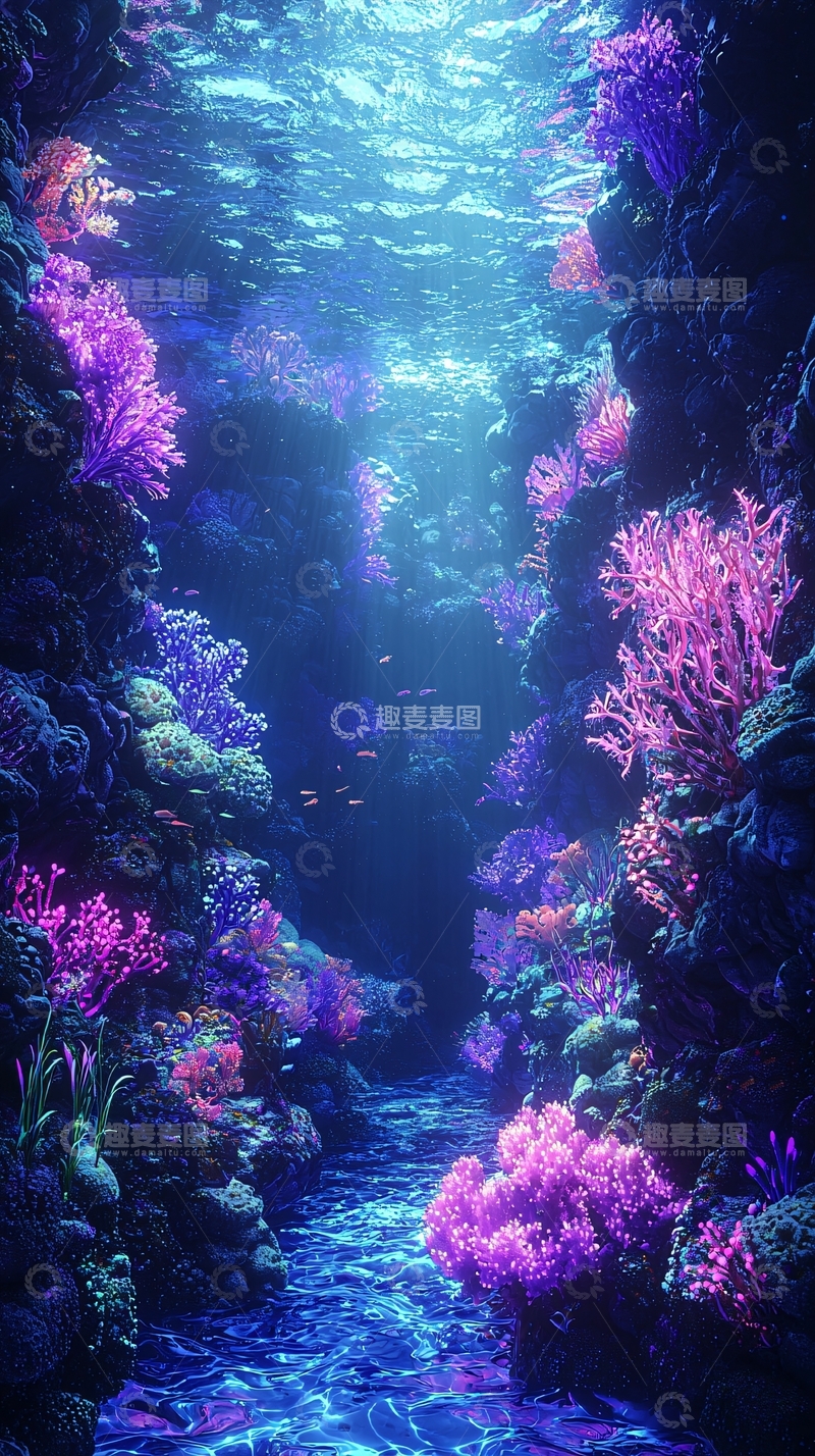高清大图下载【趣麦麦图】水下珊瑚礁的梦幻场景