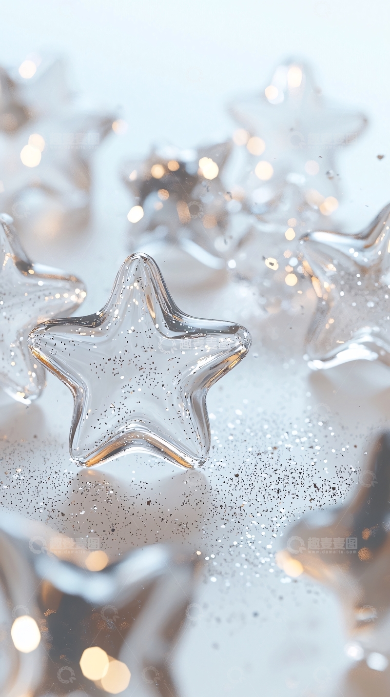 高清大图下载【趣麦麦图】闪亮透明星星