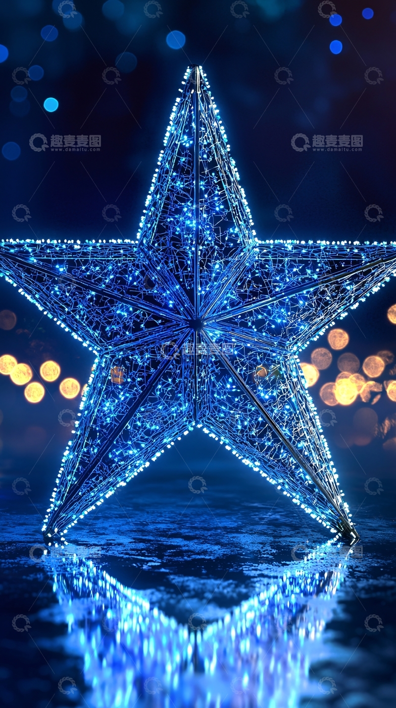 高清大图下载【趣麦麦图】蓝色发光星星