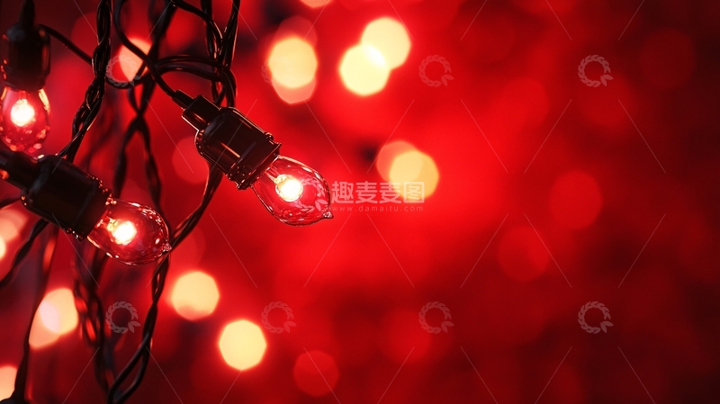 高清大图下载【趣麦麦图】红色小灯泡